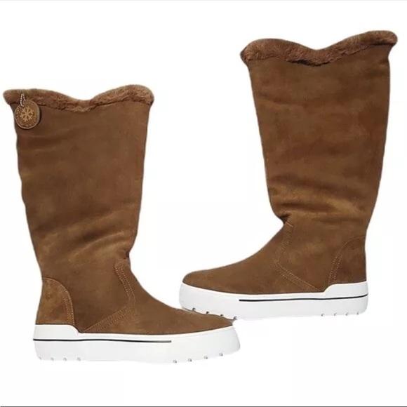 NEW J/Slides Selene Boots, Waterproof Leather, Taupe Size 7.5 Faux Fur Lined - Picture 5 of 13